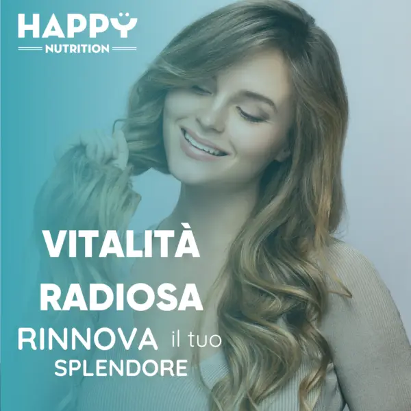 Caramelle Gommose alla Biotina di Happy Nutrition per donna e uomo, ideate per supportare capelli e unghie forti, confezione da 60 pezzi